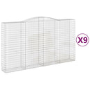 vidaXL 9 db íves horganyzott vas gabion kosár 400x50x220/240 cm