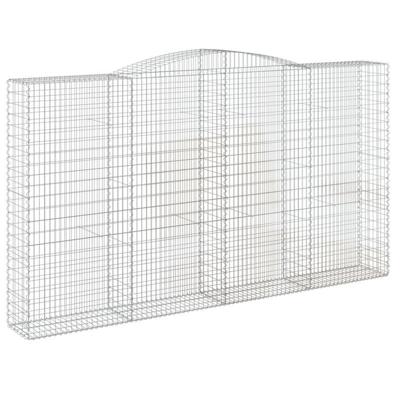 vidaXL 9 db íves horganyzott vas gabion kosár 400x50x220/240 cm