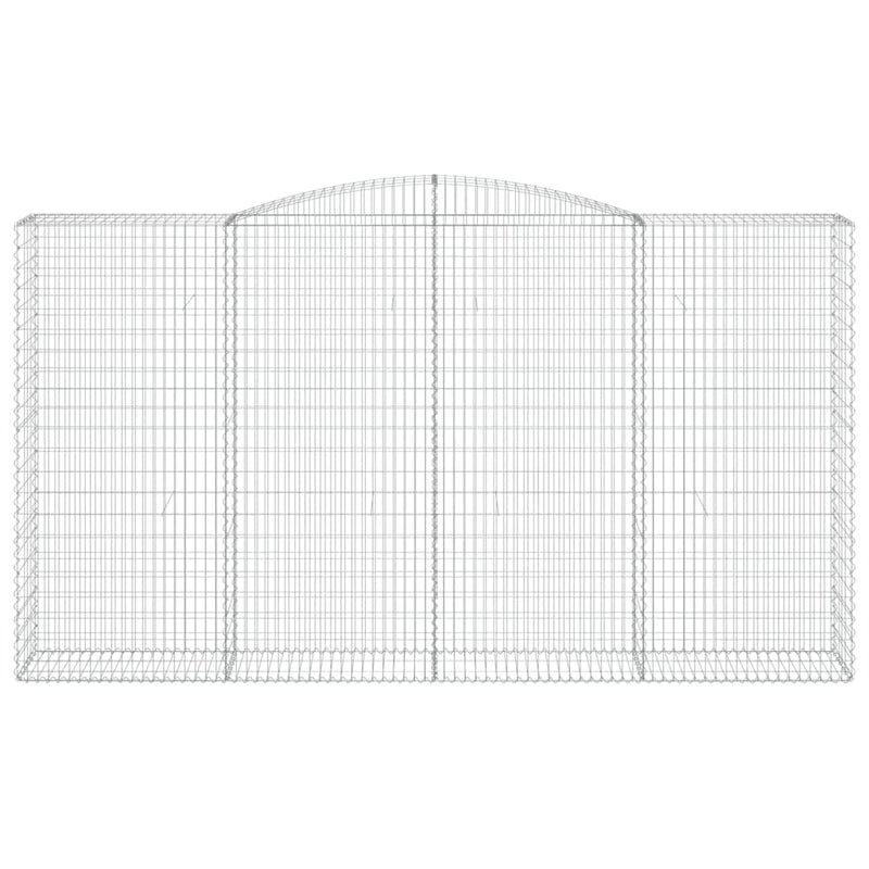 vidaXL 9 db íves horganyzott vas gabion kosár 400x50x220/240 cm