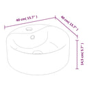 vidaXL fehér kerek kerámia mosdókagyló 40x14,5 cm