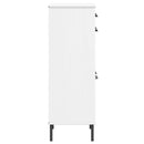 vidaXL OSLO fehér tömör fenyőfa cipőszekrény fém lábakkal