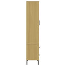 vidaXL OSLO barna tömör fa könyvszekrény fém lábakkal 85x35x172,5 cm
