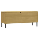 vidaXL OSLO barna tömör fa cipőszekrény fém lábakkal 106 x 35 x 45 cm