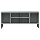 vidaXL OSLO szürke tömör fa cipőszekrény fém lábakkal 106 x 35 x 45 cm