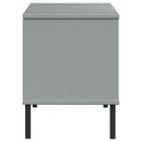 vidaXL OSLO szürke tömör fa cipőszekrény fém lábakkal 106 x 35 x 45 cm