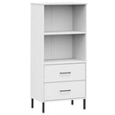 vidaXL OSLO fehér tömör fa könyvszekrény 2 fiókkal 60 x 35 x 128,5 cm