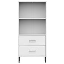 vidaXL OSLO fehér tömör fa könyvszekrény 2 fiókkal 60 x 35 x 128,5 cm