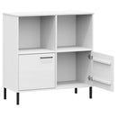 vidaXL OSLO fehér tömör fa könyvszekrény fém lábakkal 90x35x90,5 cm