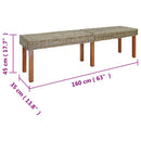 vidaXL pad Természetes 160 x 35 x 45 cm Tömör Mangófát