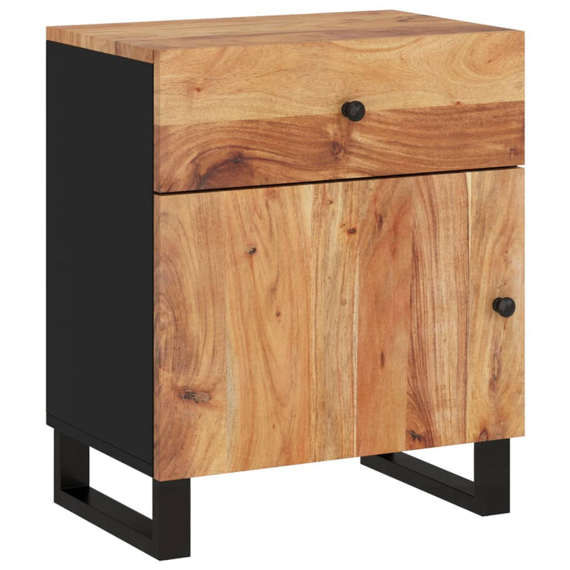 vidaXL tömör akácfa és szerelt fa éjjeliszekrény 50 x 33 x 60 cm
