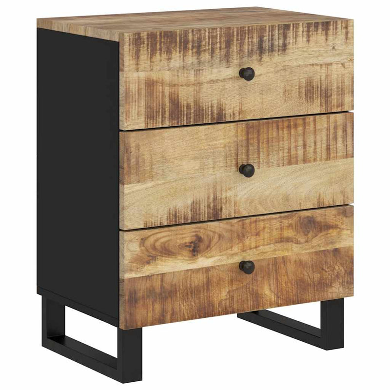 vidaXL tömör mangófa és szerelt fa éjjeliszekrény 50 x 33 x 62 cm