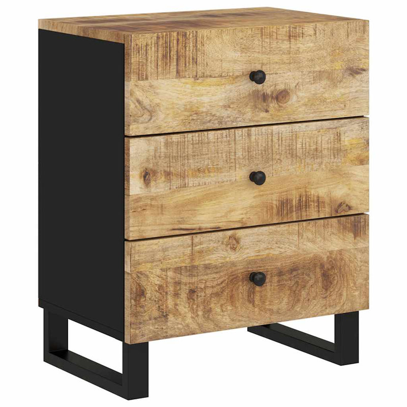 vidaXL tömör mangófa és szerelt fa éjjeliszekrény 50 x 33 x 62 cm