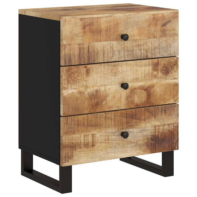 vidaXL tömör mangófa és szerelt fa éjjeliszekrény 50 x 33 x 62 cm