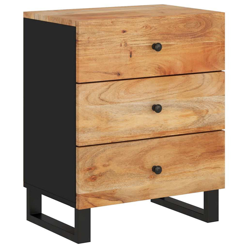 vidaXL tömör akácfa és szerelt fa éjjeliszekrény 50 x 33 x 62 cm