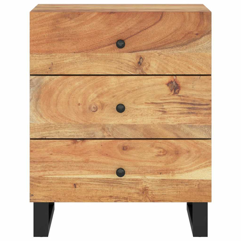 vidaXL tömör akácfa és szerelt fa éjjeliszekrény 50 x 33 x 62 cm