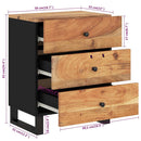 vidaXL tömör akácfa és szerelt fa éjjeliszekrény 50 x 33 x 62 cm