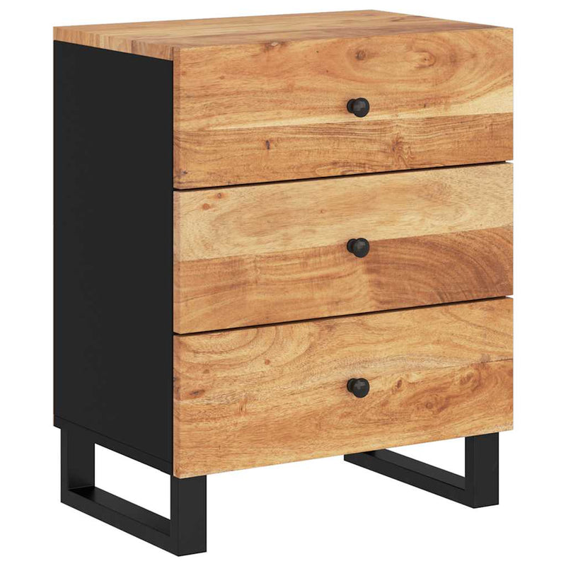 vidaXL tömör akácfa és szerelt fa éjjeliszekrény 50 x 33 x 62 cm