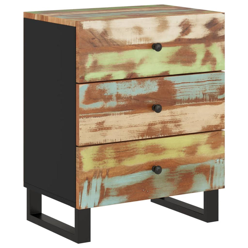vidaXL tömör újrahasznosított és szerelt fa éjjeliszekrény 50x33x62 cm