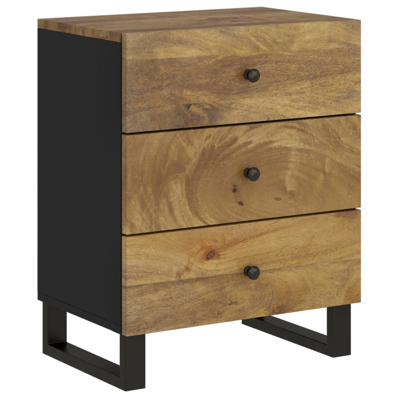 vidaXL tömör mangófa és szerelt fa éjjeliszekrény 50 x 33 x 62 cm