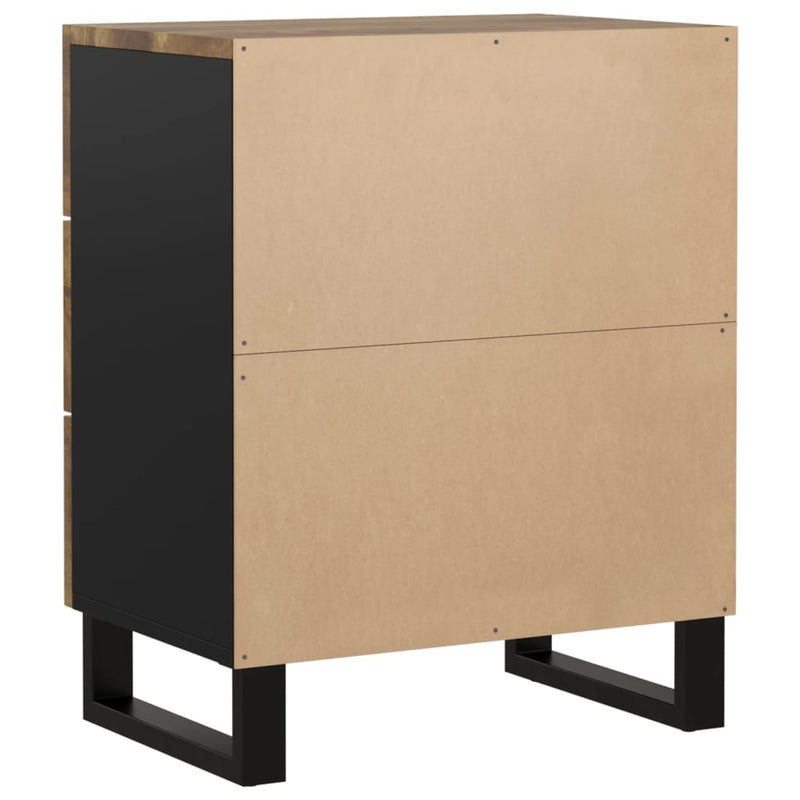 vidaXL tömör mangófa és szerelt fa éjjeliszekrény 50 x 33 x 62 cm