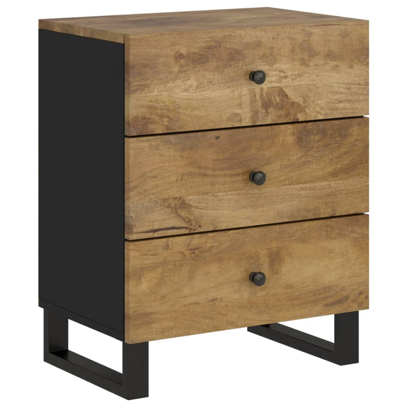vidaXL tömör mangófa és szerelt fa éjjeliszekrény 50 x 33 x 62 cm