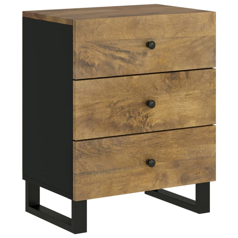 vidaXL tömör mangófa és szerelt fa éjjeliszekrény 50 x 33 x 62 cm
