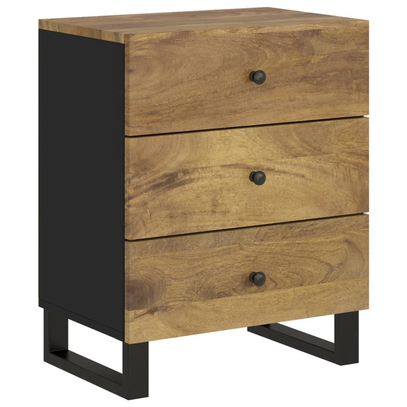 vidaXL tömör mangófa és szerelt fa éjjeliszekrény 50 x 33 x 62 cm