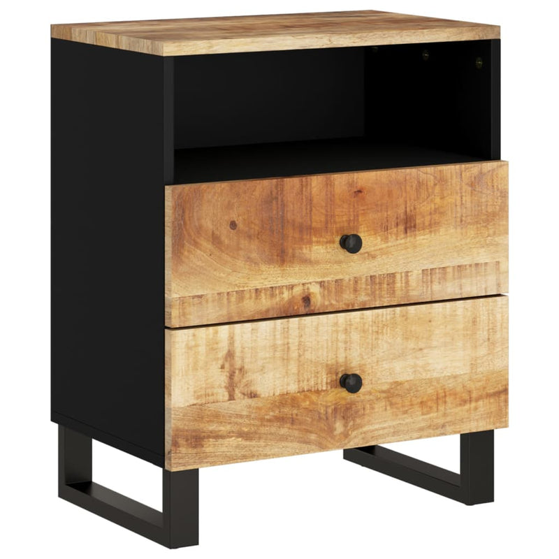 vidaXL tömör mangófa és szerelt fa éjjeliszekrény 50 x 33 x 62 cm
