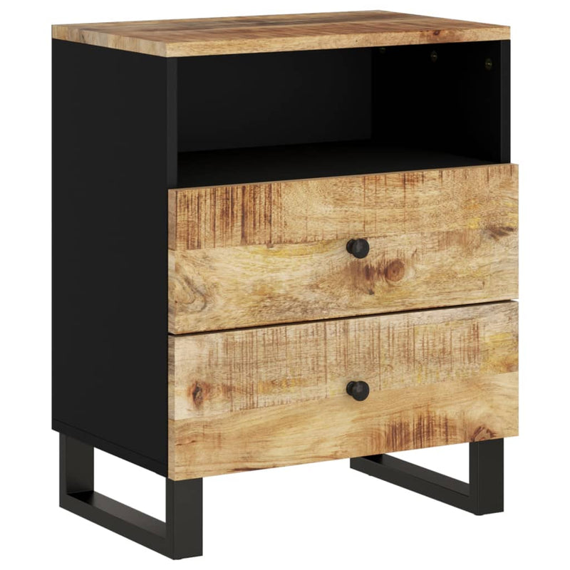 vidaXL tömör mangófa és szerelt fa éjjeliszekrény 50 x 33 x 62 cm