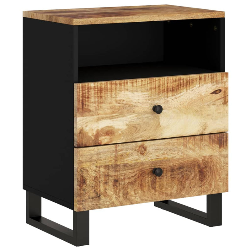 vidaXL tömör mangófa és szerelt fa éjjeliszekrény 50 x 33 x 62 cm