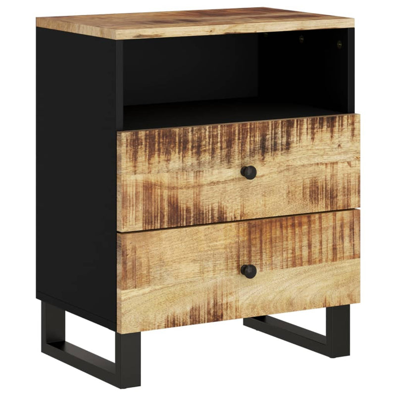 vidaXL tömör mangófa és szerelt fa éjjeliszekrény 50 x 33 x 62 cm