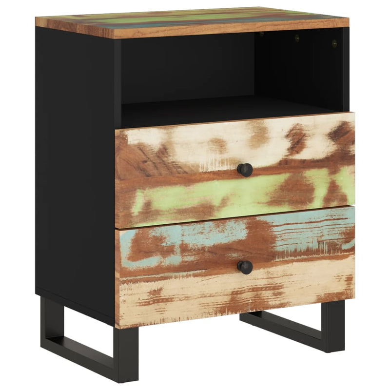 vidaXL tömör újrahasznosított és szerelt fa éjjeliszekrény 50x33x62 cm