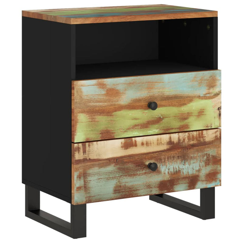vidaXL tömör újrahasznosított és szerelt fa éjjeliszekrény 50x33x62 cm