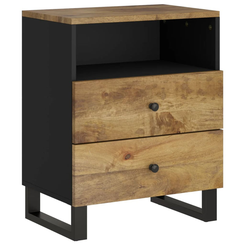 vidaXL tömör mangófa és szerelt fa éjjeliszekrény 50 x 33 x 62 cm