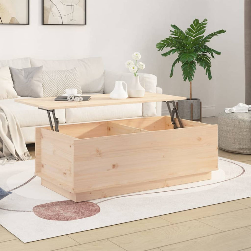 vidaXL tömör fenyőfa dohányzóasztal 100x50x35 cm