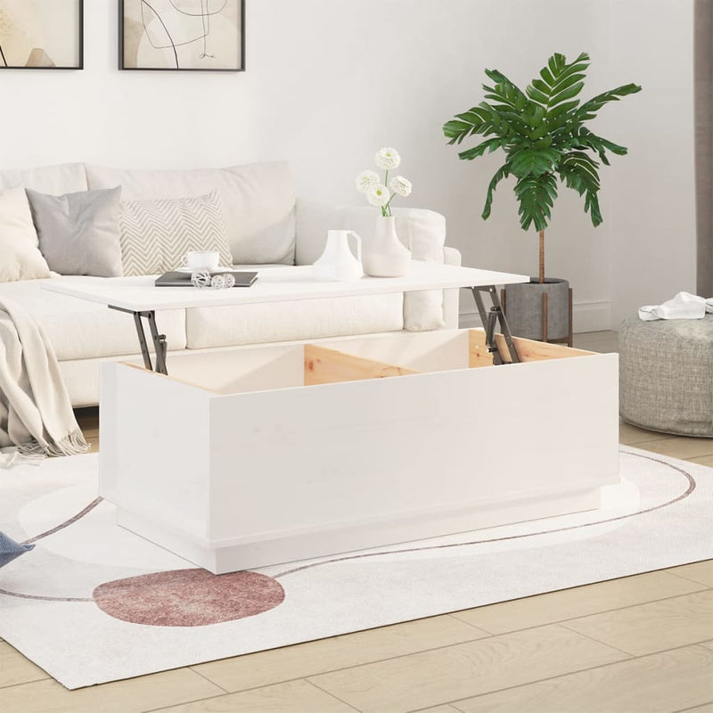 vidaXL fehér tömör fenyőfa dohányzóasztal 100x50x35 cm