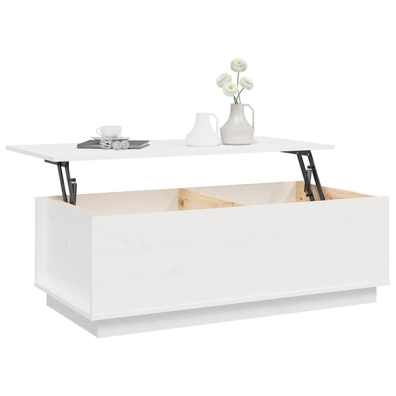 vidaXL fehér tömör fenyőfa dohányzóasztal 100x50x35 cm