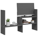 vidaXL szürke tömör fenyőfa monitorállvány (39-72) x 17 x 43 cm