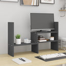 vidaXL szürke tömör fenyőfa monitorállvány (39-72) x 17 x 43 cm