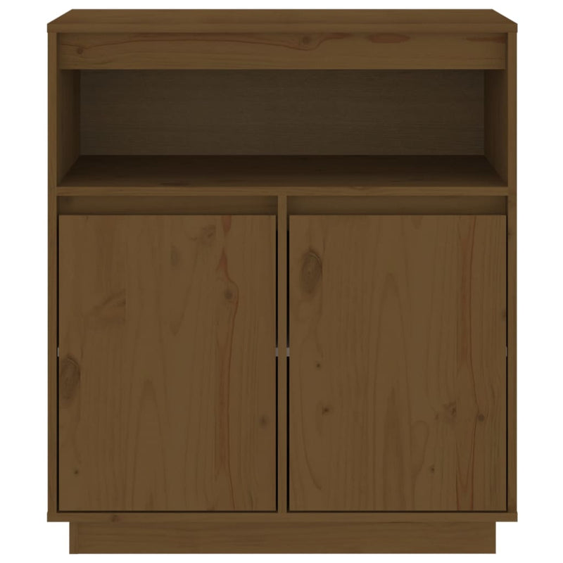vidaXL mézbarna tömör fenyőfa tálalószekrény 70 x 34 x 80 cm