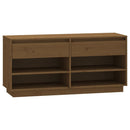 vidaXL mézbarna tömör fenyőfa cipőszekrény 110 x 34 x 52 cm