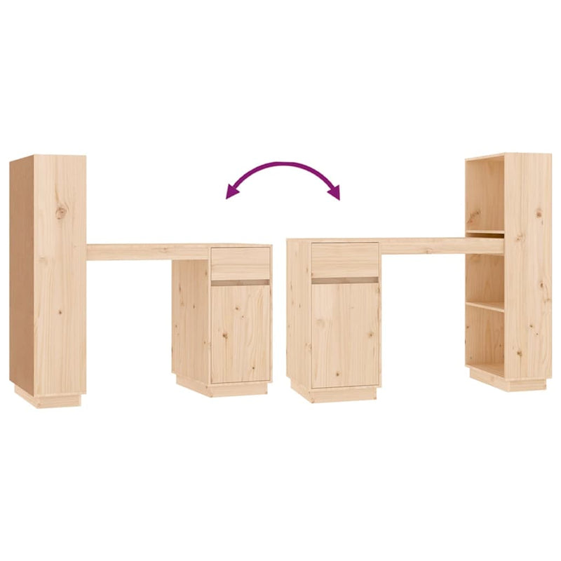 vidaXL tömör fenyőfa íróasztal 110x53x117 cm