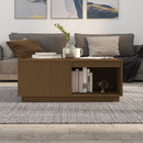 vidaXL mézbarna tömör fenyőfa dohányzóasztal 100 x 101 x 40,5 cm