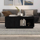 vidaXL fekete tömör fenyőfa dohányzóasztal 100 x 101 x 40,5 cm