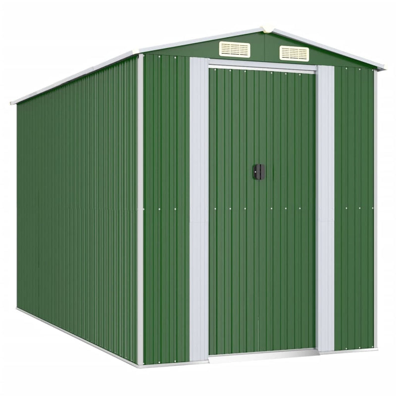 vidaXL zöld horganyzott acél kerti fészer 192x357x223 cm
