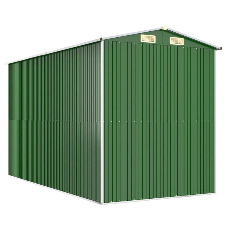 vidaXL zöld horganyzott acél kerti fészer 192x357x223 cm