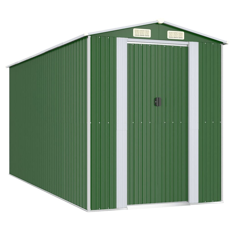 vidaXL zöld horganyzott acél kerti fészer 192x440x223 cm