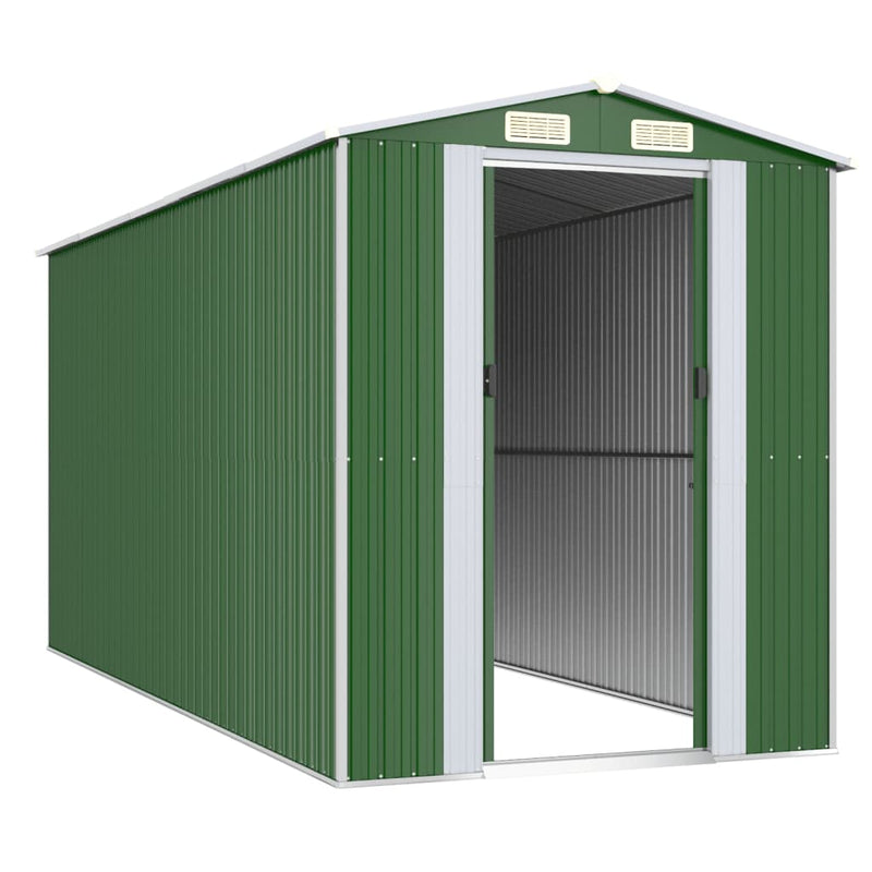 vidaXL zöld horganyzott acél kerti fészer 192x440x223 cm