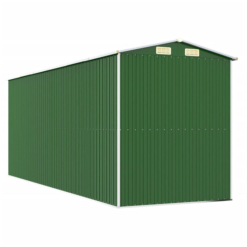 vidaXL zöld horganyzott acél kerti fészer 192x523x223 cm