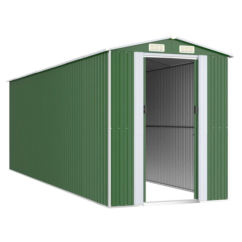 vidaXL zöld horganyzott acél kerti fészer 192x606x223 cm